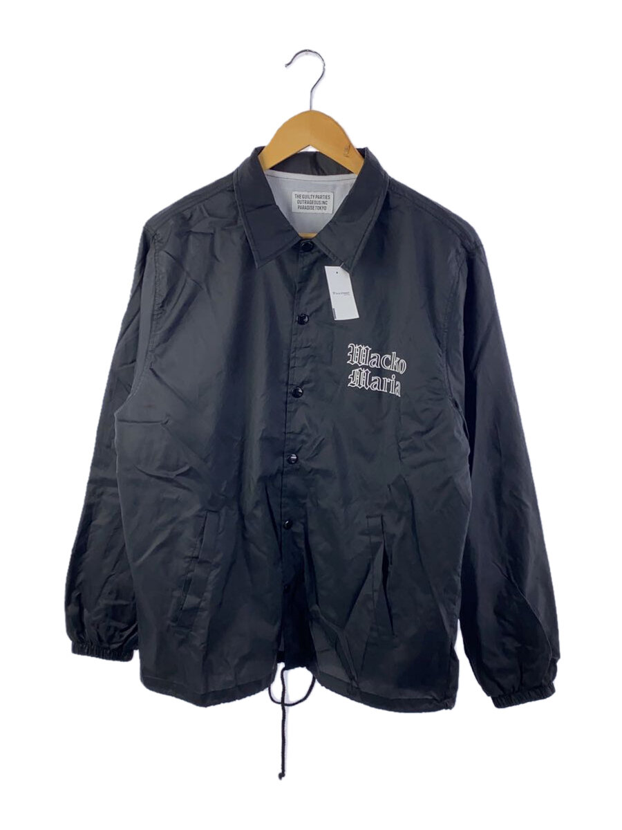 【中古】WACKO MARIA◆24SS/COACH JACKET/ジャケット/M/ナイロン/BLK/プリント【メンズウェア】