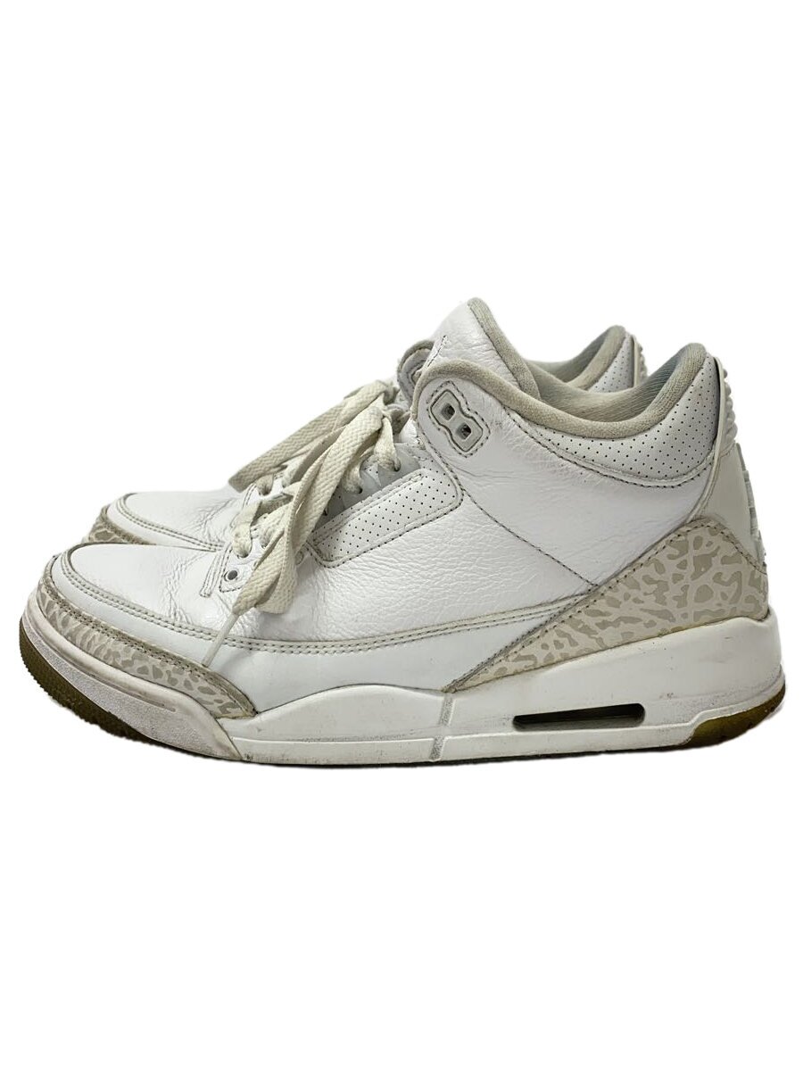 NIKE◆AIR JORDAN 3 RETRO/エアジョーダンレトロ/ホワイト/136064-111/26cm/WHT