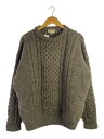 【中古】L.L.Bean◆80s〜90s/アイルランド製/アランニット/ケーブルニット/XL/ウール/ブラウン/R358【メンズウェア】