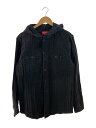 【中古】Supreme◆mini plaid hooded shirt/M/コットン/BLK【メンズウェア】