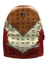 【中古】MCM◆stark Backpack M/リュック/レザー/BRW/総柄/MMK9SVE76CD001【バッグ】