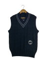 【中古】SEQUEL◆ニットベスト(厚手)/M/コットン/BLK/無地/22SS fragment design【メンズウェア】