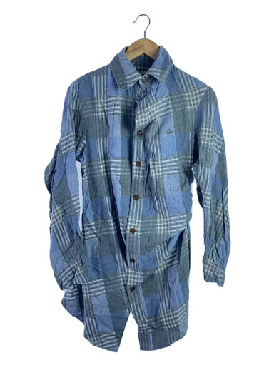 【中古】Vivienne Westwood MAN◆長袖シャツ/44/コットン/GRY/チェック/VW-LP-82709/279008【メンズウェア】 【中古】Vivienne Westwood MAN◆長袖シャツ/44/コットン/GRY/チェック/VW-LP-82709/279008【メンズウェア】