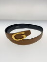 【中古】GUCCI◆ベルト/レザー/CML/無地/レディース/70