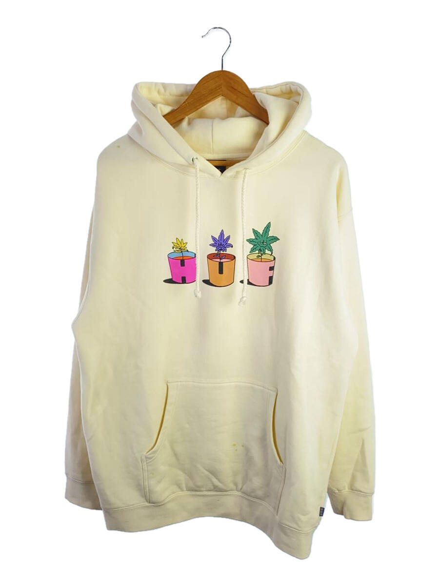 【中古】HUF◆パーカー/L/コットン/IVO/PF00538【メンズウェア】