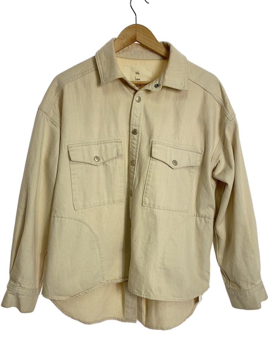 【中古】Sea Room lynn◆Gジャン/FREE/コットン/BEG/無地/003220844/ヘムカットオフデニムトラッカー【レディースウェア】