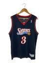 【中古】NBA◆ユニフォーム/L/ポリエステル/BLK/SIXERS/IVERSON【メンズウェア】