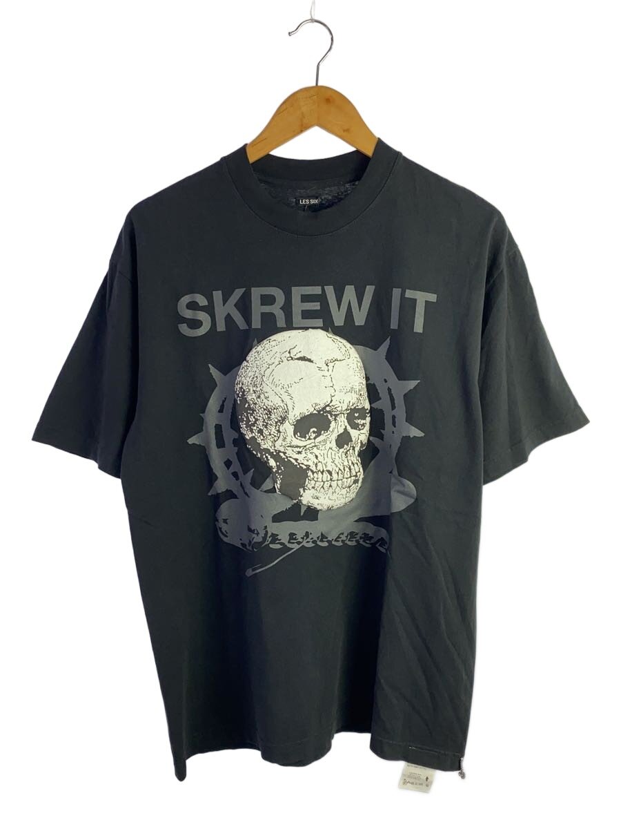 LES SIX◆skrew it tee/Tシャツ/2/コットン/BLK