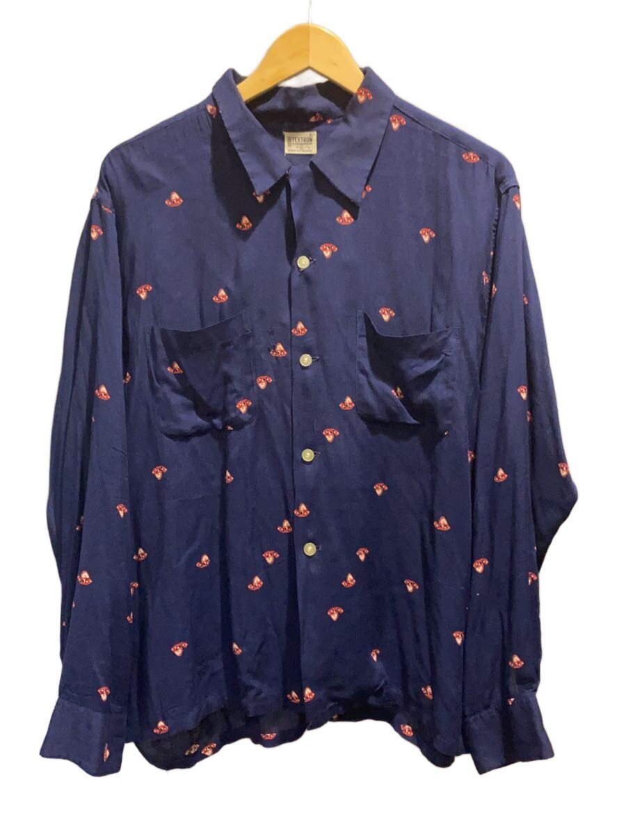 Vintage/50s/TEXTRON/オープンカラーレーヨンシャツ/馬柄/ダイス/ネイビー/SIZE:XL//