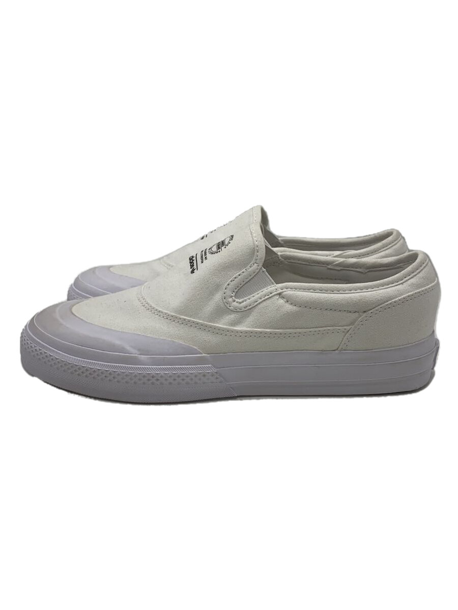 【中古】adidas◆NIZZA RF SLIP_ニッツァ RF スリップ/26cm/WHT/キャンバス【シューズ】