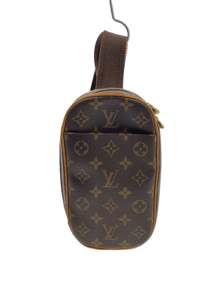 【中古】LOUIS VUITTON◆ポシェット・ガンジュ_モノグラム・キャンバス/PVC/BRW/総柄【バッグ】