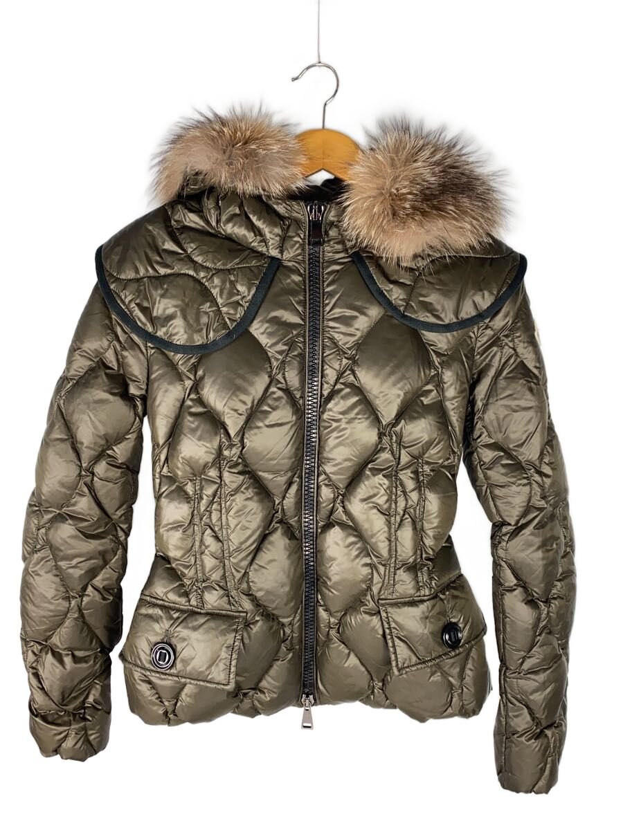 MONCLER◆CAUVERY/ダウンジャケット/0/ナイロン/KHK/E20934695415 C0151/ベルト欠品