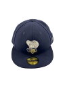 【中古】NEW ERA◆キャップ/7 3/8/コットン/NVY/無地/メンズ/コラボ/ワンポイント/刺繍/メタル【服飾雑貨他】