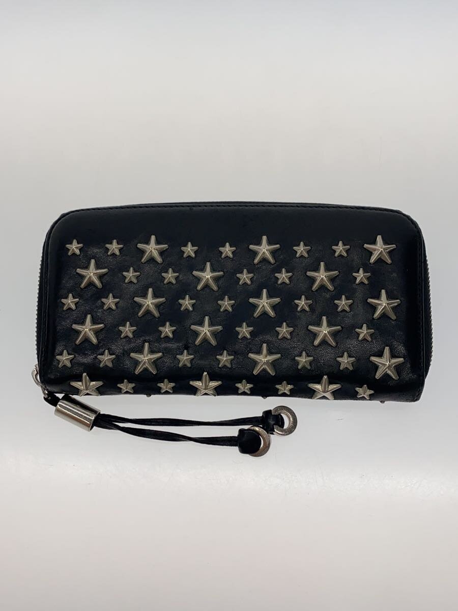 JIMMY CHOO◆FILIPA/LEATHER WITH STAR/スタースタッズ/長財布/レザー/BLK/010003