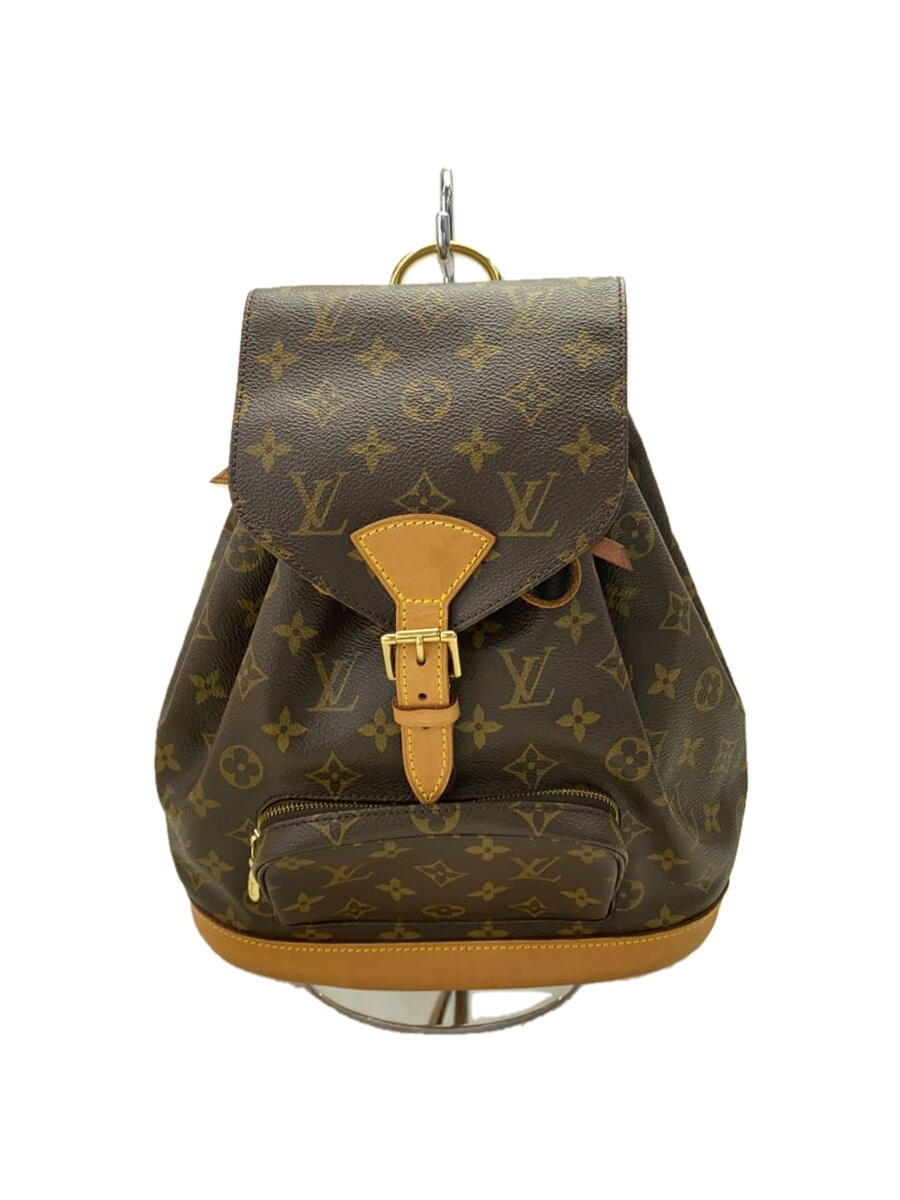 【中古】LOUIS VUITTON◆モンスリMM_モノグラム・キャンバス_BRW/PVC/BRW【バッグ】