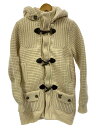 【中古】BARK◆ニットダッフル/ダッフルコート/XXS/ウール/クリーム【メンズウェア】