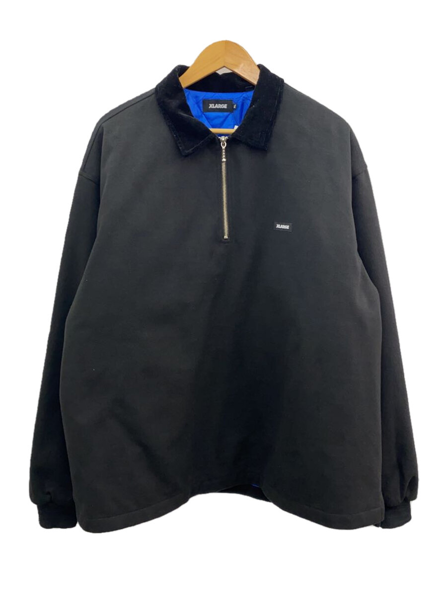【中古】X-LARGE◆ジャケット/XL/BLK/101224014001/22AW/QUILTING HALF ZIP SHIRT【メンズウェア】