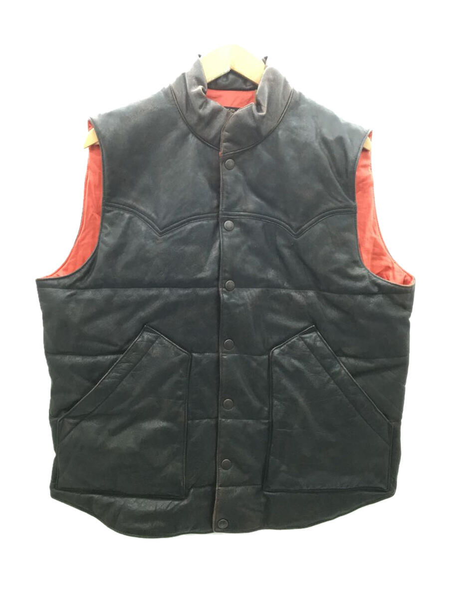 【中古】RRL◆ダウンベスト/L/レザー/BRW/LEATHER DOWN VEST【メンズウェア】