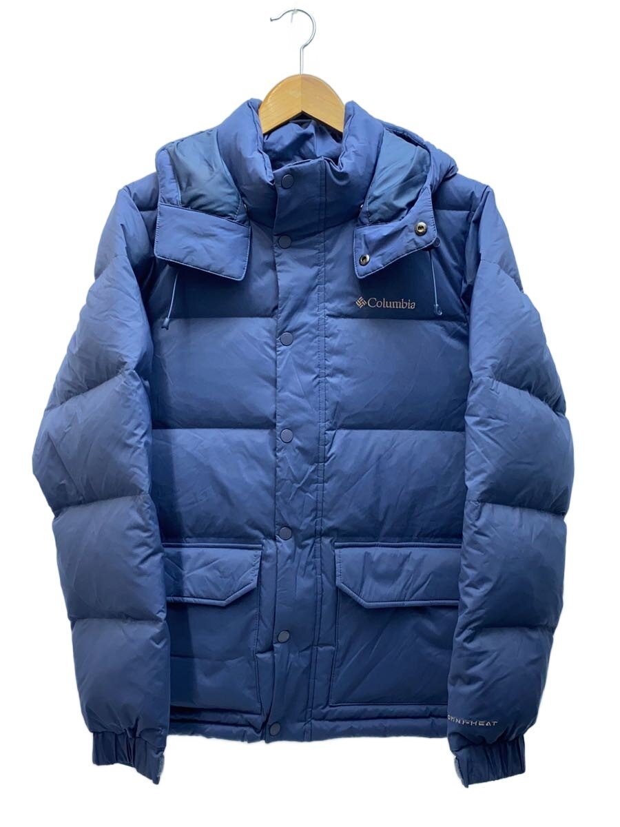 Columbia◆ROCKFALL DOWN JACKET_ロックフォールダウンジャケット/M/ナイロン/NVY/無地