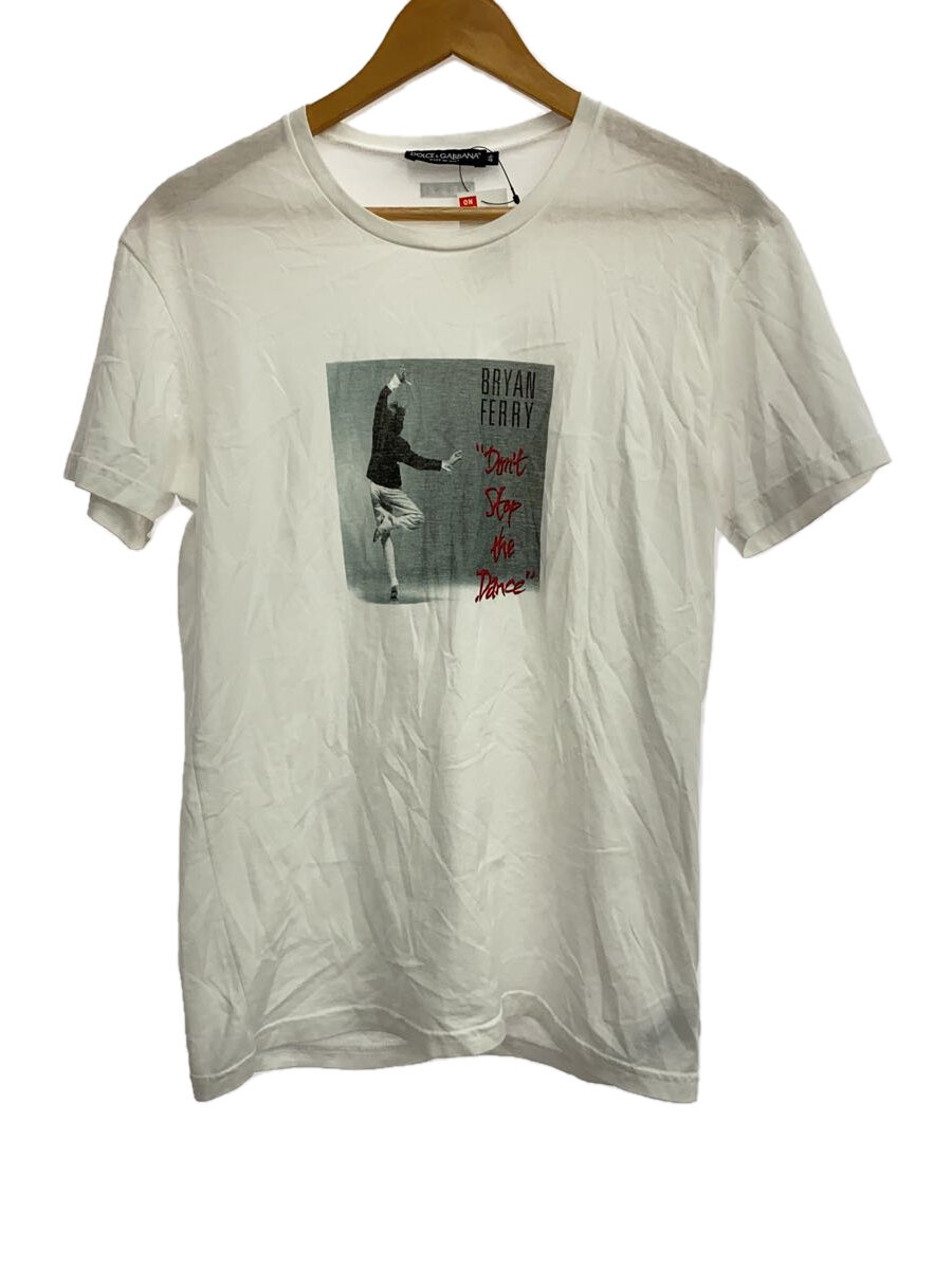 【中古】DOLCE&GABBANA◆Tシャツ/46/コットン/WHT/プリント/BRYAN FERRY【メンズウェア】