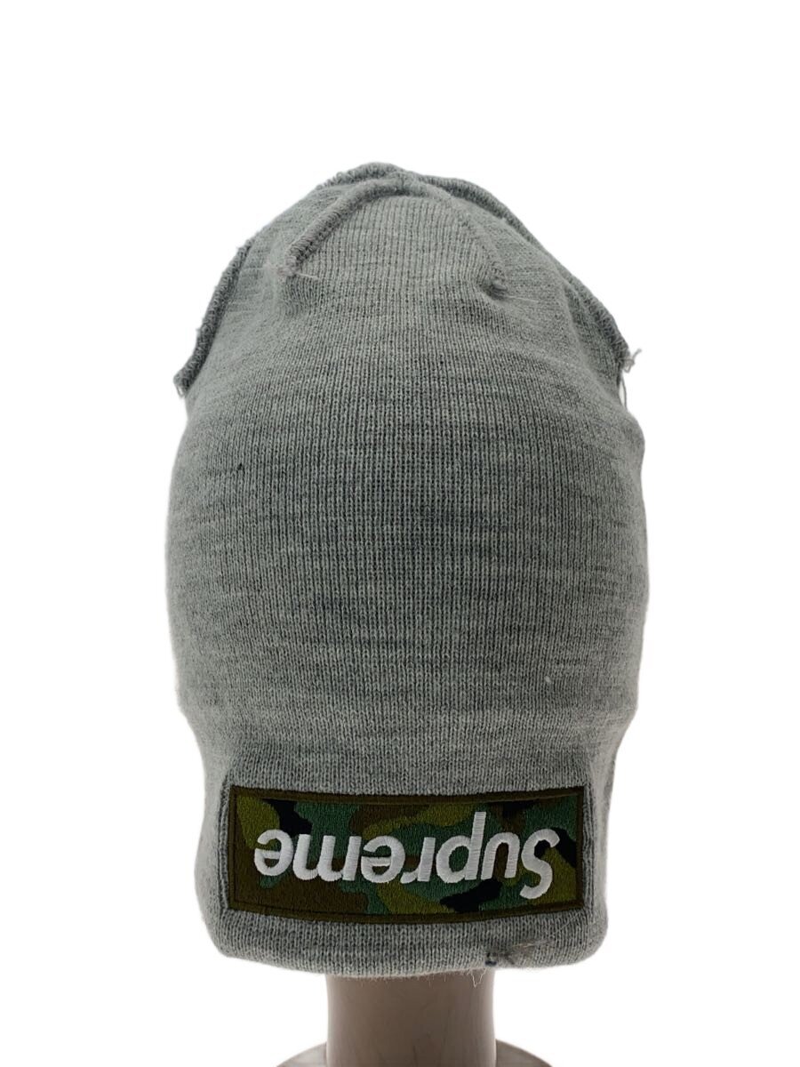 【中古】Supreme◆ニットキャップ/--/ウール/GRY/メンズ/New Era Box Logo Bean【服飾雑貨他】