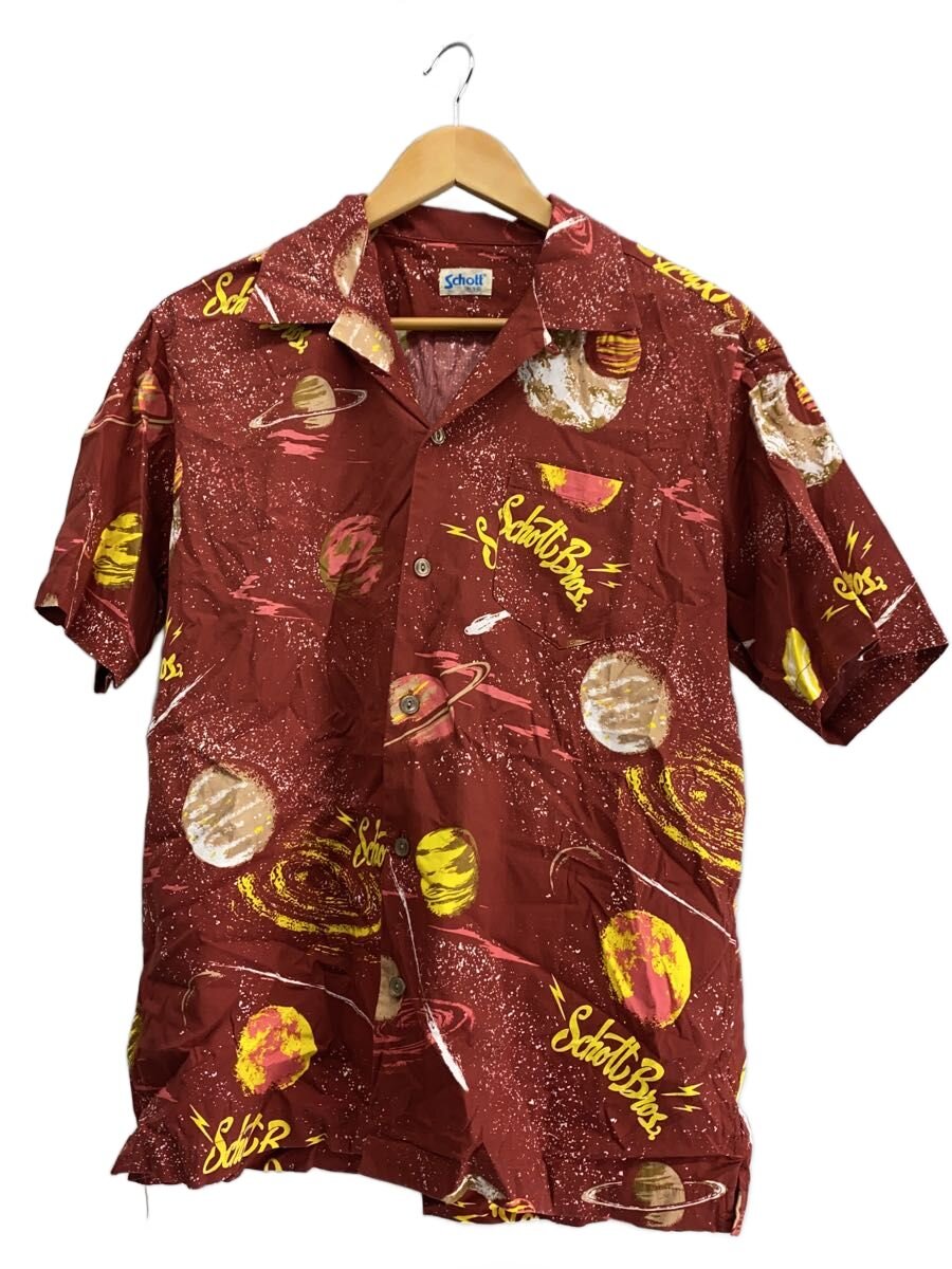 【中古】Schott◆アロハシャツ/M/コットン/RED/3105041//【メンズウェア】