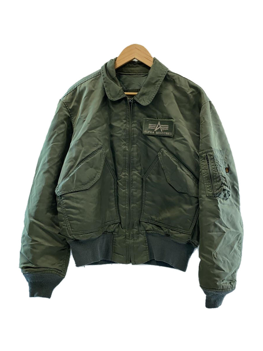 【中古】ALPHA INDUSTRIES◆CWU-45P/フライトジャケット/M/ポリエステル/カーキ/MIL-J-23230A【メンズウェア】