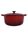 【中古】LE CREUSET◆鍋/サイズ:26cm/RED【キッチン用品】