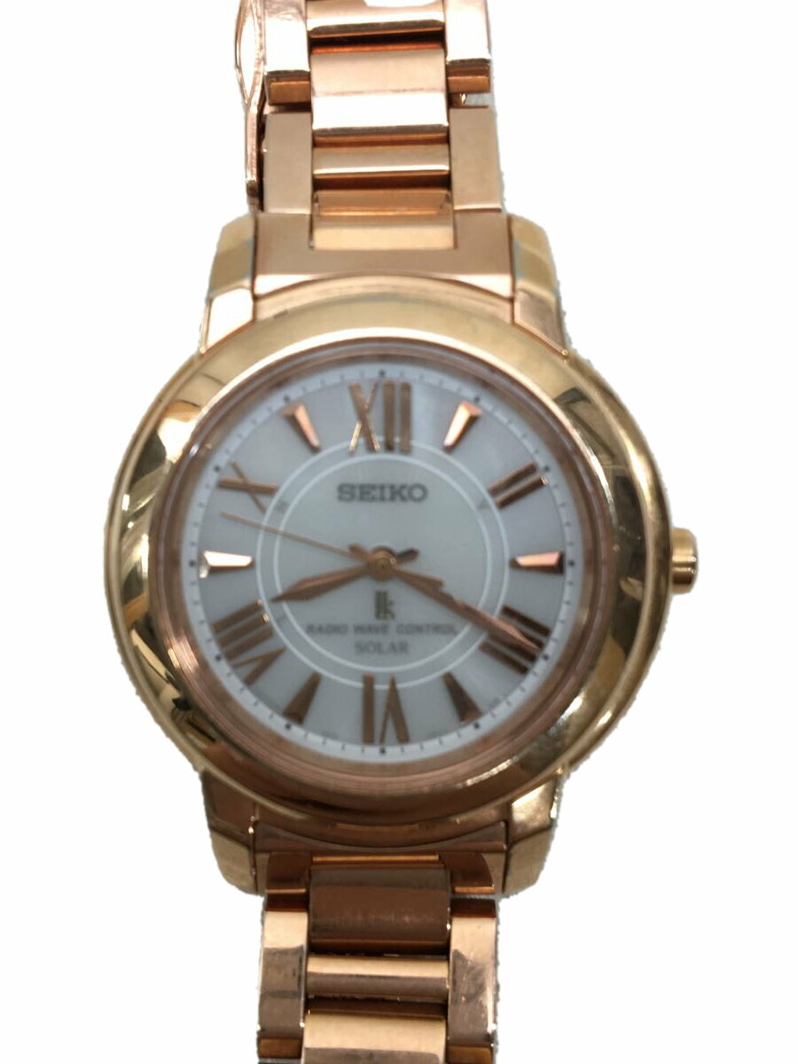 【中古】SEIKO◆クォーツ腕時計/アナログ/ステンレス/ホワイト/ゴールド/3b21-0at0【服飾雑貨他】