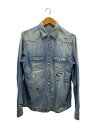【中古】Ron Herman◆長袖シャツ/M/デニム/IDG/無地/EDRH-16SS-006【メンズウェア】