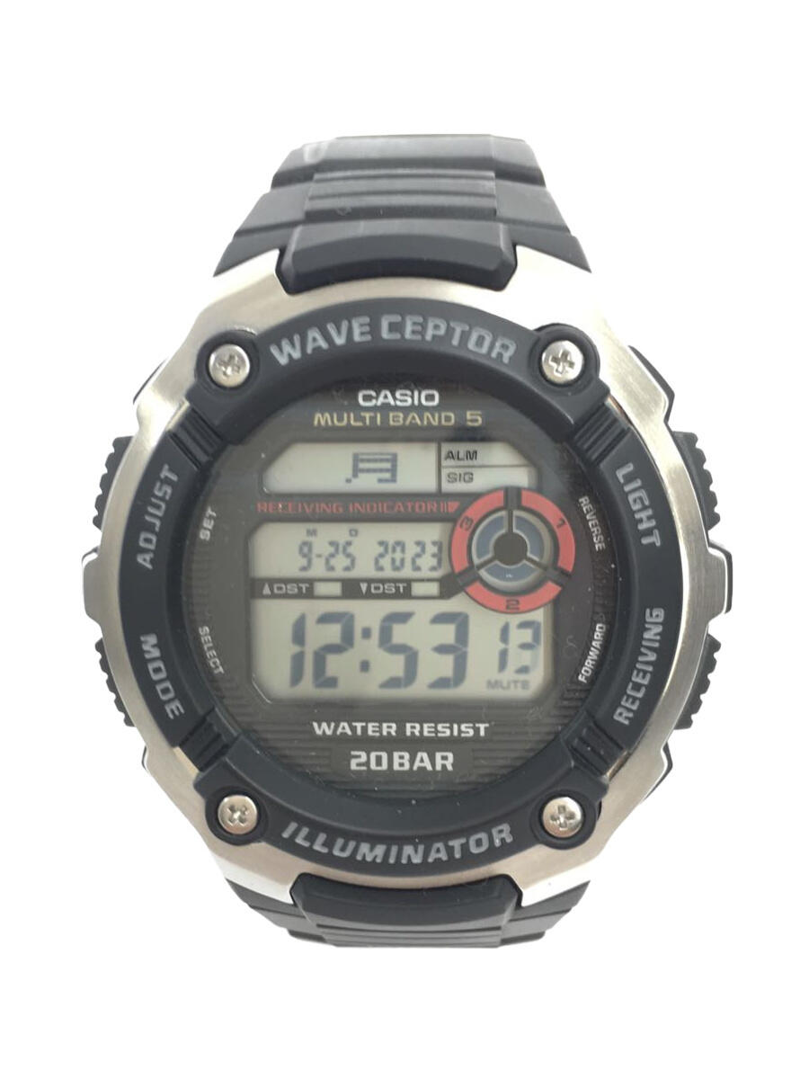 【中古】CASIO◆腕時計/デジタル/ラバー/BLK/BLK/wv-200r//【服飾雑貨他】