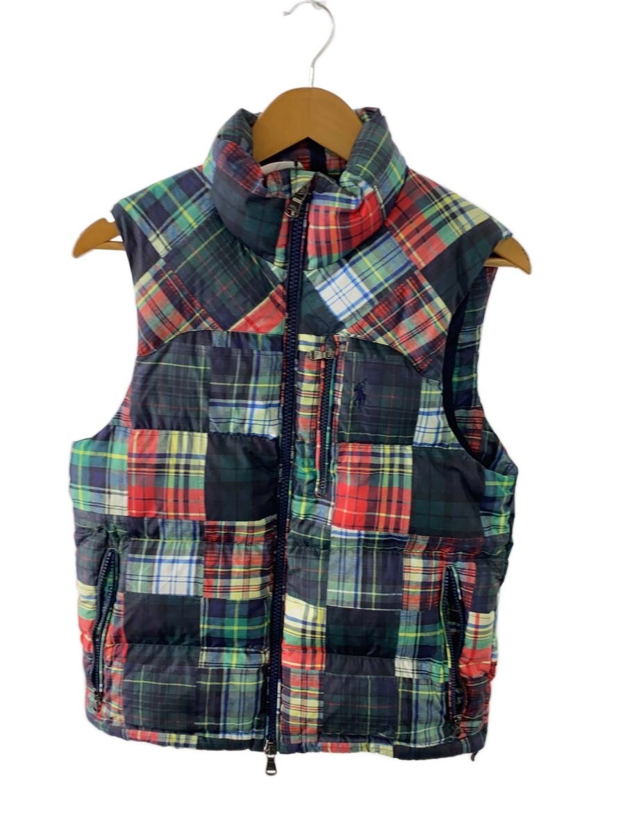 【中古】POLO RALPH LAUREN◆ダウンベスト/XS/ポリエステル/マルチカラー【メンズウェア】