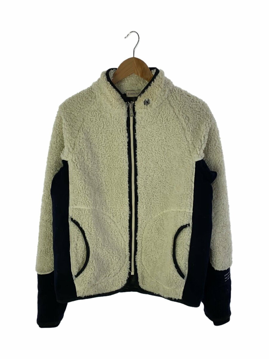 【中古】MONCLER◆フリースジャケット/--/ウール/WHT/無地/g209u8g00001【メンズウェア】