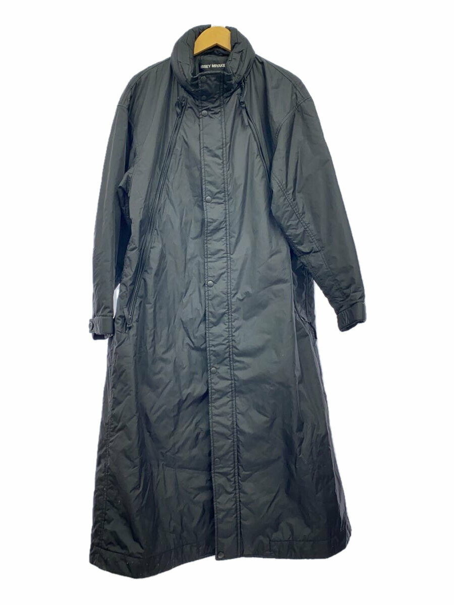 【中古】ISSEY MIYAKE◆コート/2/ナイロン/BLK/無地/ME73FA122【メンズウェア】
