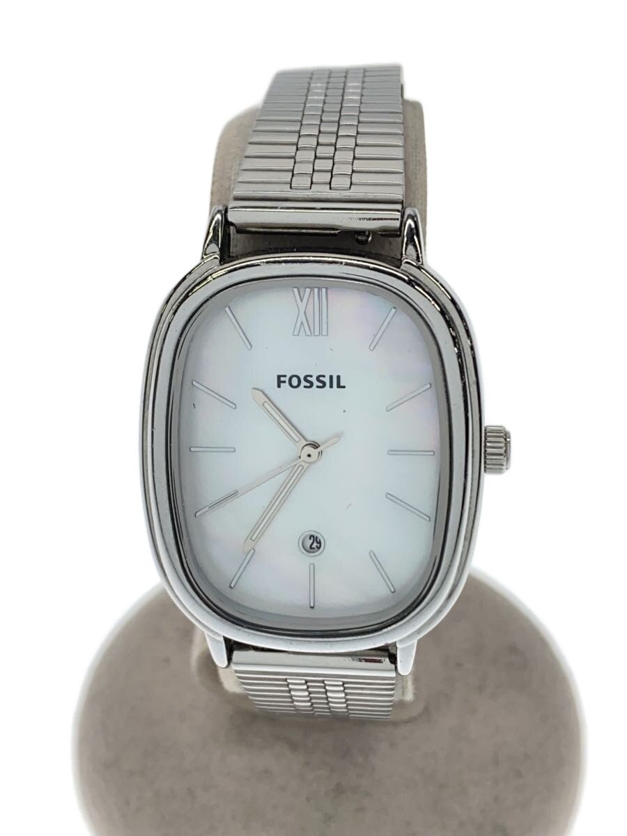 B, F, H, P, V - 【中古】FOSSIL◆クォーツ腕時計/アナログ/ステンレス/WHT/シルバー/BQ3608【服飾雑貨他】