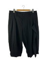 【中古】yohji yamamoto POUR HOMME◆ボトム/2/コットン/BLK/HG-P59-100【メンズウェア】