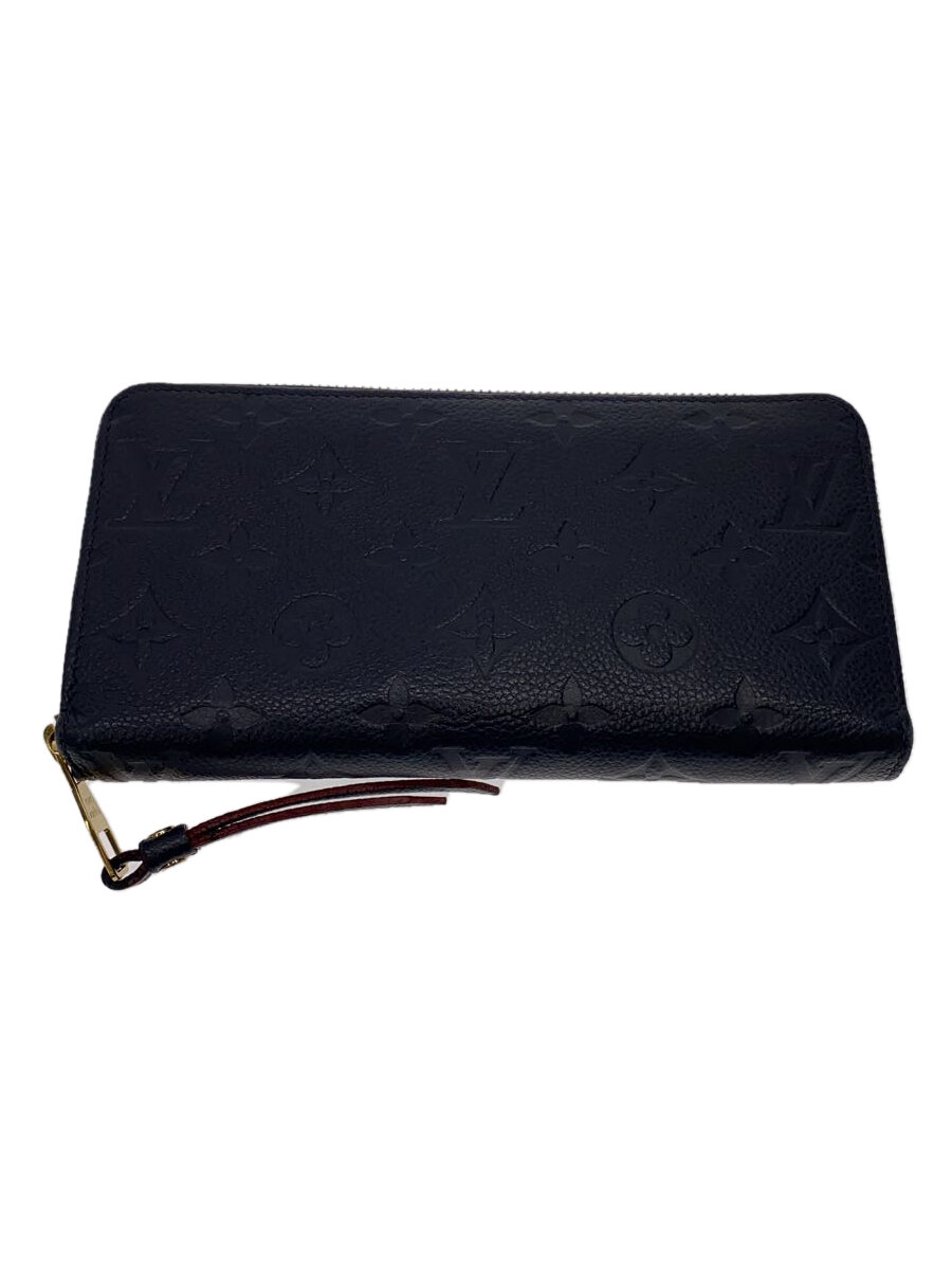 【中古】LOUIS VUITTON◆ジッピー・ウォレット_モノグラム・アンプラント_NVY/牛革/NVY/総柄/レディース【服飾雑貨他】