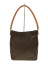 【中古】LOUIS VUITTON◆トートバッグ/キャンバス/BRW/総柄【バッグ】