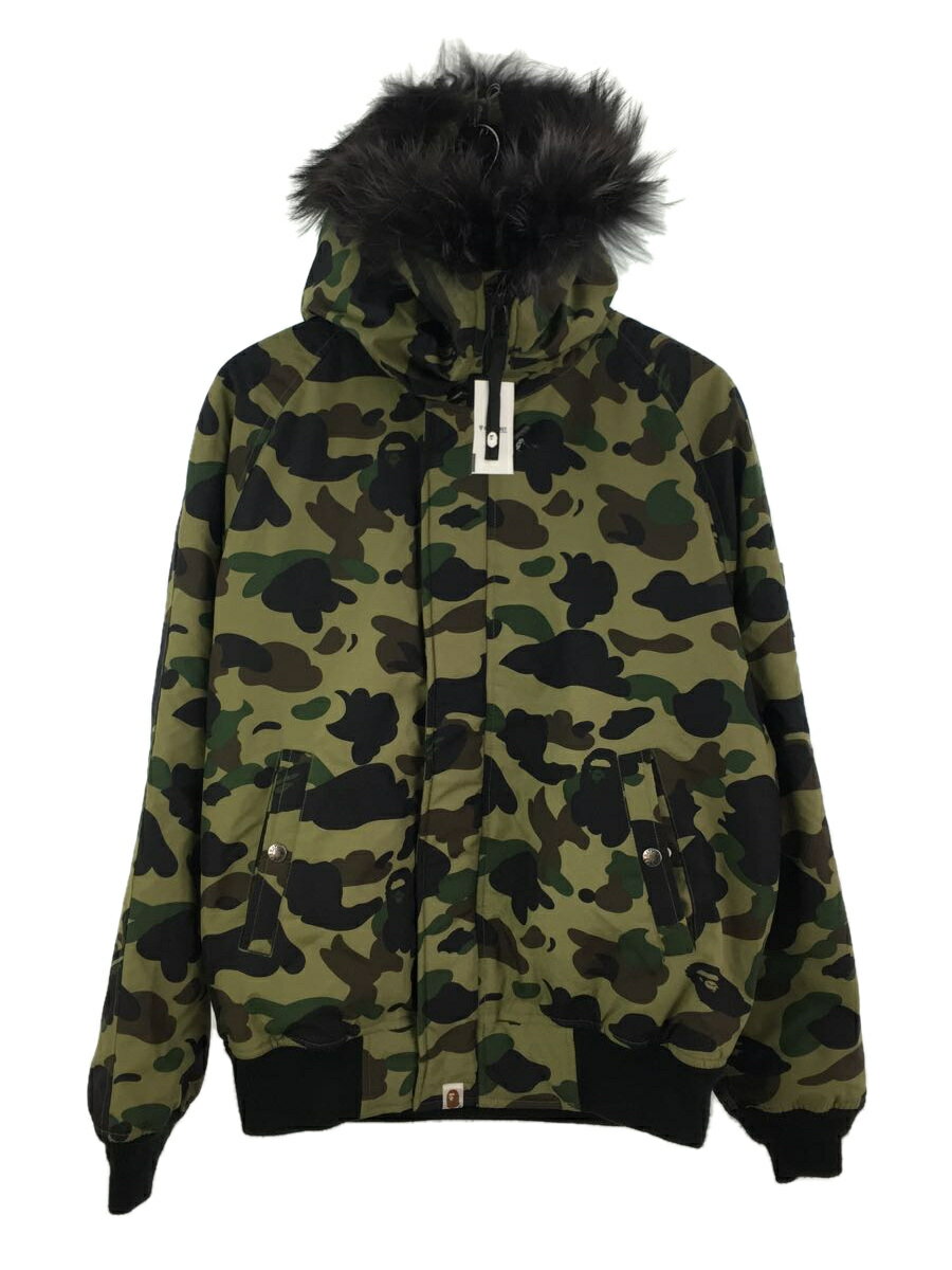 【中古】A BATHING APE◆1ST CAMO FUR DOWN/ダウンジャケット/M/ナイロン/カモフラ/001HJE801015X【メンズウェア】