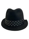 【中古】WACKO MARIA◆ハット/L/ウール/BLK/メンズ【服飾雑貨他】