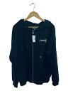 【中古】SUPPLIER◆Cross Zip Hoodie 2/オーバーサイズ/ジップパーカー/M/コットン/BLK【メンズウェア】