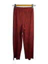 【中古】PLEATS PLEASE ISSEY MIYAKE◆プリーツパンツ/ボトム/3/ポリエステル/RED/PP74-JF443【レディースウェア】