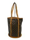 【中古】LOUIS VUITTON◆バケットGM_モノグラム・キャンバス_BRW/PVC/BRW【バッグ】