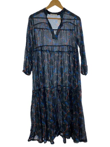 【中古】HOUSE OF LOTUS◆長袖ワンピース/M/コットン/BLK/花柄/10121-03-601【レディースウェア】 【中古】HOUSE OF LOTUS◆長袖ワンピース/M/コットン/BLK/花柄/10121-03-601【レディースウェア】