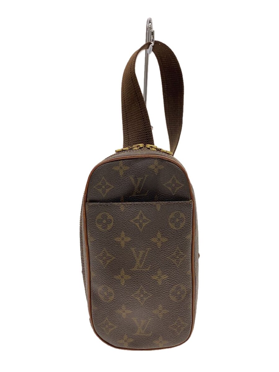 【中古】LOUIS VUITTON◆ポシェット・ガンジュ_モノグラム・キャンバス/PVC/BRW【バッグ】