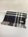 【中古】BURBERRY LONDON◆マフラー/ウール/BLK/チェック/メンズ/4059897【服飾雑貨他】