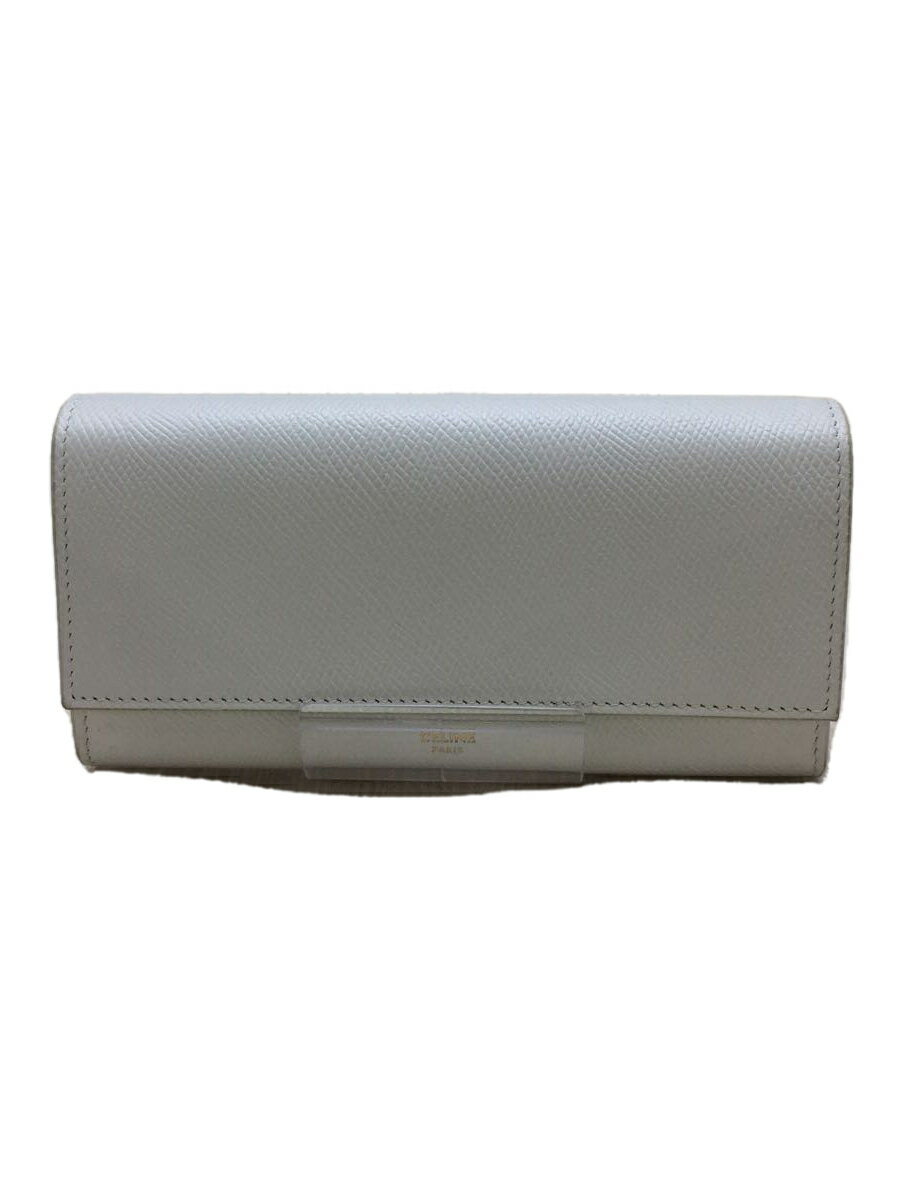 【中古】CELINE◆長財布/レザー/WHT/無地【服飾雑貨他】