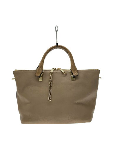 【中古】Chloe◆ハンドバッグ/レザー/BEG/無地【バッグ】 【中古】Chloe◆ハンドバッグ/レザー/BEG/無地【バッグ】