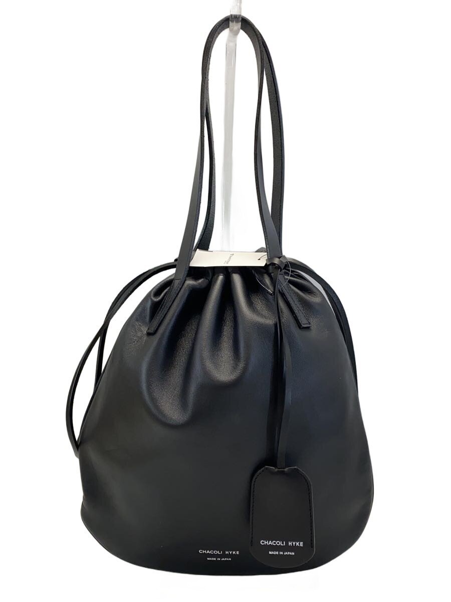 HYKE◆×CHACOLI/チャコリ/LEATHER POUCH(LARGE SIZE)/レザー/ラムスキン/ブラック
