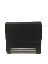 【中古】CHANEL◆3つ折り財布/レザー/BLK/無地/レディース/ココマーク/キャビアスキン【服飾雑貨他】(4)